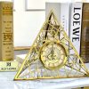 Golden Pyramid Metal Table Clock – Luxurious Timepiece