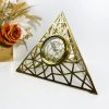 Golden Pyramid Metal Table Clock – Luxurious Timepiece