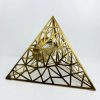 Golden Pyramid Metal Table Clock – Luxurious Timepiece