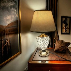 Metal crystal table lamp 19.5″