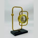 Modern Abstract Gold Frame Table Clock
