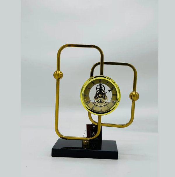 Modern Abstract Gold Frame Table Clock