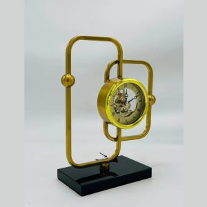 Modern Abstract Gold Frame Table Clock