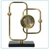 Modern Abstract Gold Table Clock on Black Base