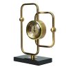 Modern Abstract Gold Table Clock on Black Base