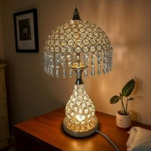 Turkish‑style luxury metal crystal decorative table lamp
