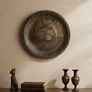 Antique Egyptian Style Metal Engraved Plate