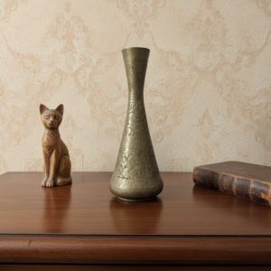 Antique Flower Brass Vase