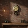 Golden Dial Pendulum Wall Clock – Wooden Body