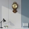 Golden Dial Pendulum Wall Clock – Wooden Body with Metal3