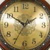 Golden Dial Pendulum Wall Clock – Wooden Body with Metal4
