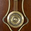 Golden Dial Pendulum Wall Clock – Wooden Body with Metal5