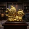 3 Golden Fish Sculpture – Royal Decor