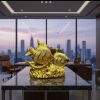 3 Golden Fish Sculpture – Royal Decor3
