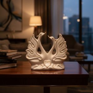 Ceramic Swan Couple Gift Showpiece2