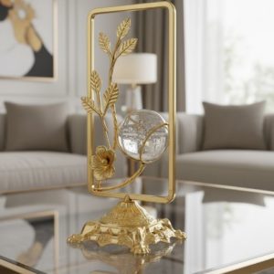 Crystal Ball Golden Leaf Style Gold Desk Ornament5