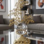 Crystal Ball Golden Tree Modern Style Desk Ornament2