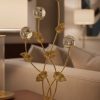 Crystal Ball Stone Tree Style Gold Desk Ornament3