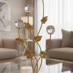 Crystal Ball Stone Tree Style Gold Desk Ornament4