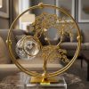 Crystal Ball and Glass Vase Golden Tree Round Desk Ornament4