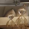 Crystal Stone Ball Gold Metal Vase Decorative Ornament2