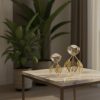 Crystal Stone Ball Gold Metal Vase Decorative Ornament4