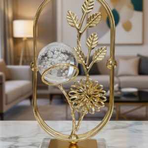 Crystal Stone and Vase Decor European Style Gold Desk Ornament1