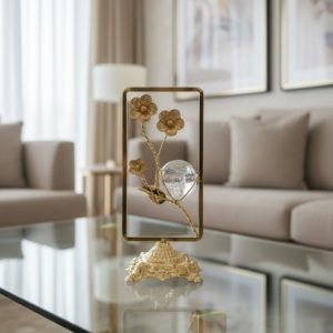 European Style Gold Desk Crystal Stone Decor Ornament2