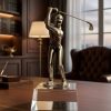 Full SS Golf Trophy Crystal Stone Vase Award & Custom Name