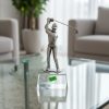 Full SS Golf Trophy Crystal Stone Vase Award & Custom Name