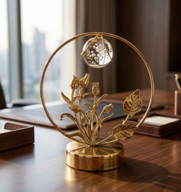 Gold Mini Desk Crystal Stone Decorative Ornament1