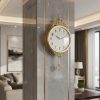 Golden Color Heavy Metal Pendulum Wall Clock3