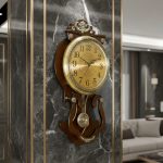 Golden Dial Pendulum Wall Clock – Wooden Bodyrt