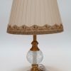 Golden Dual Light Table Lamp with Crystal & Fabric Shade66667