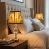 Golden Metal Table Lamp Crystal Design & Beige Fabric Shade2