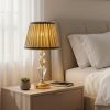 Golden Metal Table Lamp Crystal Design & Beige Fabric Shade23