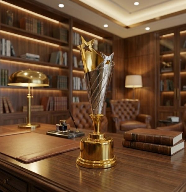 Golden & Silver Modern Star Style Award Trophy Decorative Ornament2