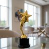 Golden Star Trophy Award with Custom Logo1