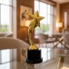 Golden Star Trophy Award with Custom Logo2
