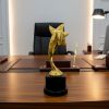 Golden Star Trophy Award with Custom Logo3