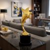 Golden Star Trophy Award with Custom Logo4