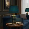 Green & Golden Ceramic Table Lamp with Green Fabric Shade588