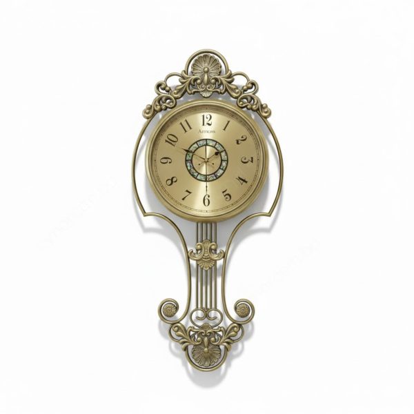 High Quality Full Metal Body Antique Golden Wall Clock