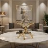 Modern Gold Metal Vase Crystal Stone Decorative Ornament2