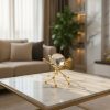 Modern Gold Metal Vase Crystal Stone Decorative Ornament5