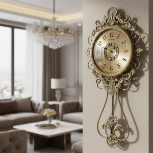Premium Antique Golden Wall Clock
