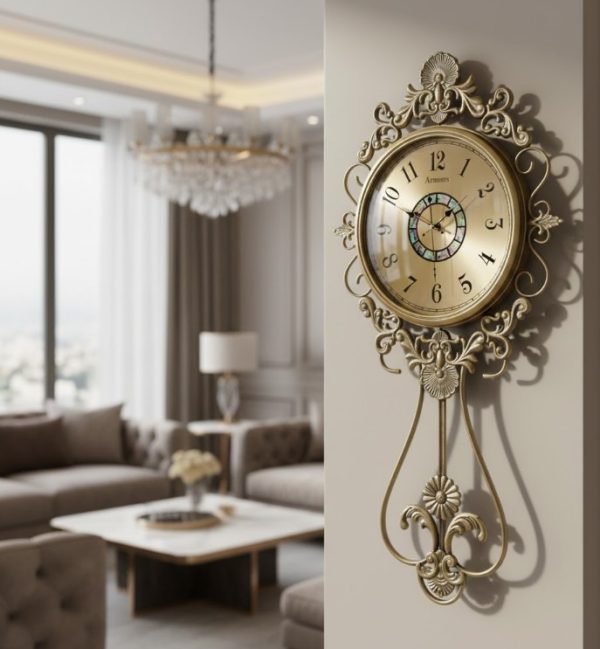 Premium Antique Golden Wall Clock