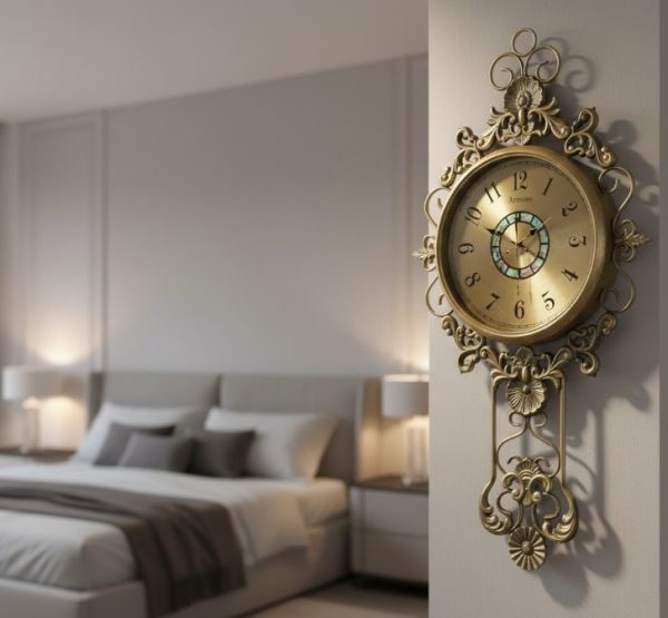 Premium Antique Golden Wall Clock Vintage
