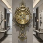 Premium Antique Golden Wall Clock Vintage