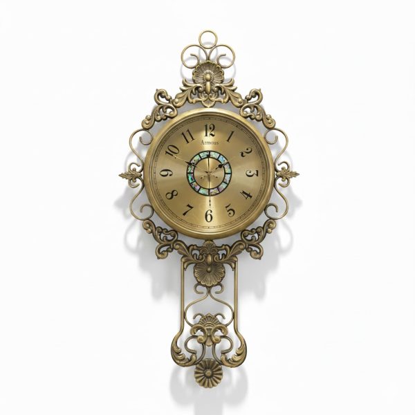 Premium Antique Golden Wall Clock Vintage